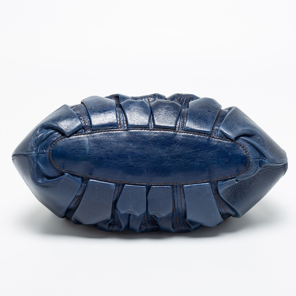 ALEXANDER MCQUEEN Blue Leather Elvie Satchel - Picture 6 of 8